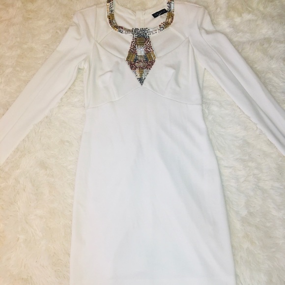 Beautiful Beaded Cut-Out Neckline Party Dress - Picture 2 of 3